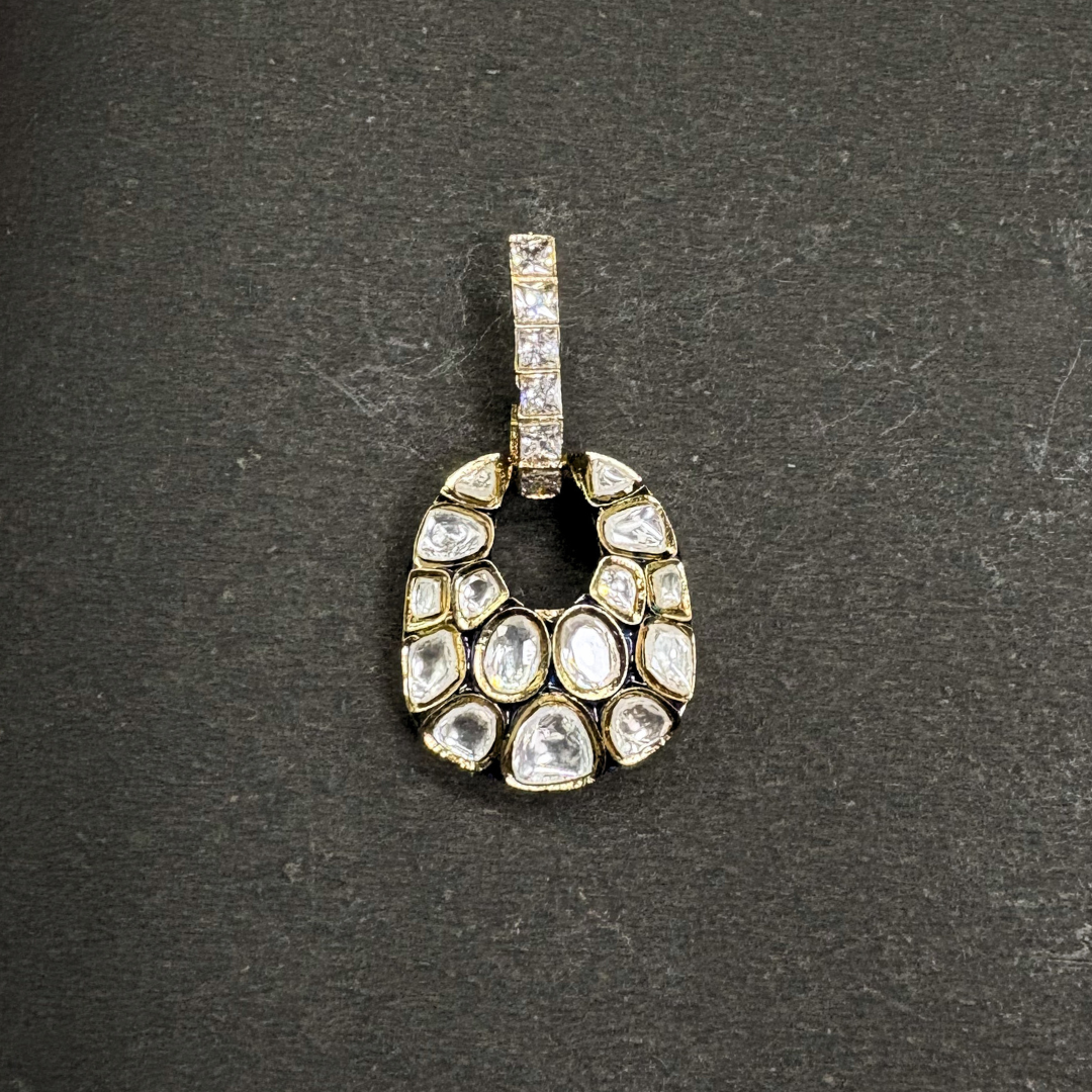 Heavy Polki Loop Earrings