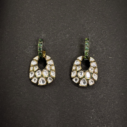 Heavy Polki Loop Earrings