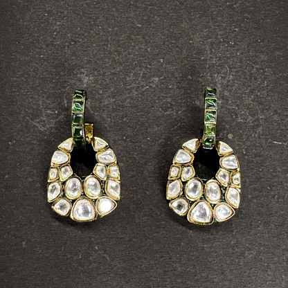 Heavy Polki Loop Earrings