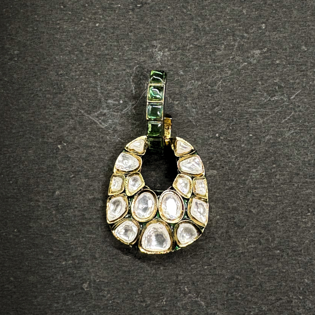 Heavy Polki Loop Earrings