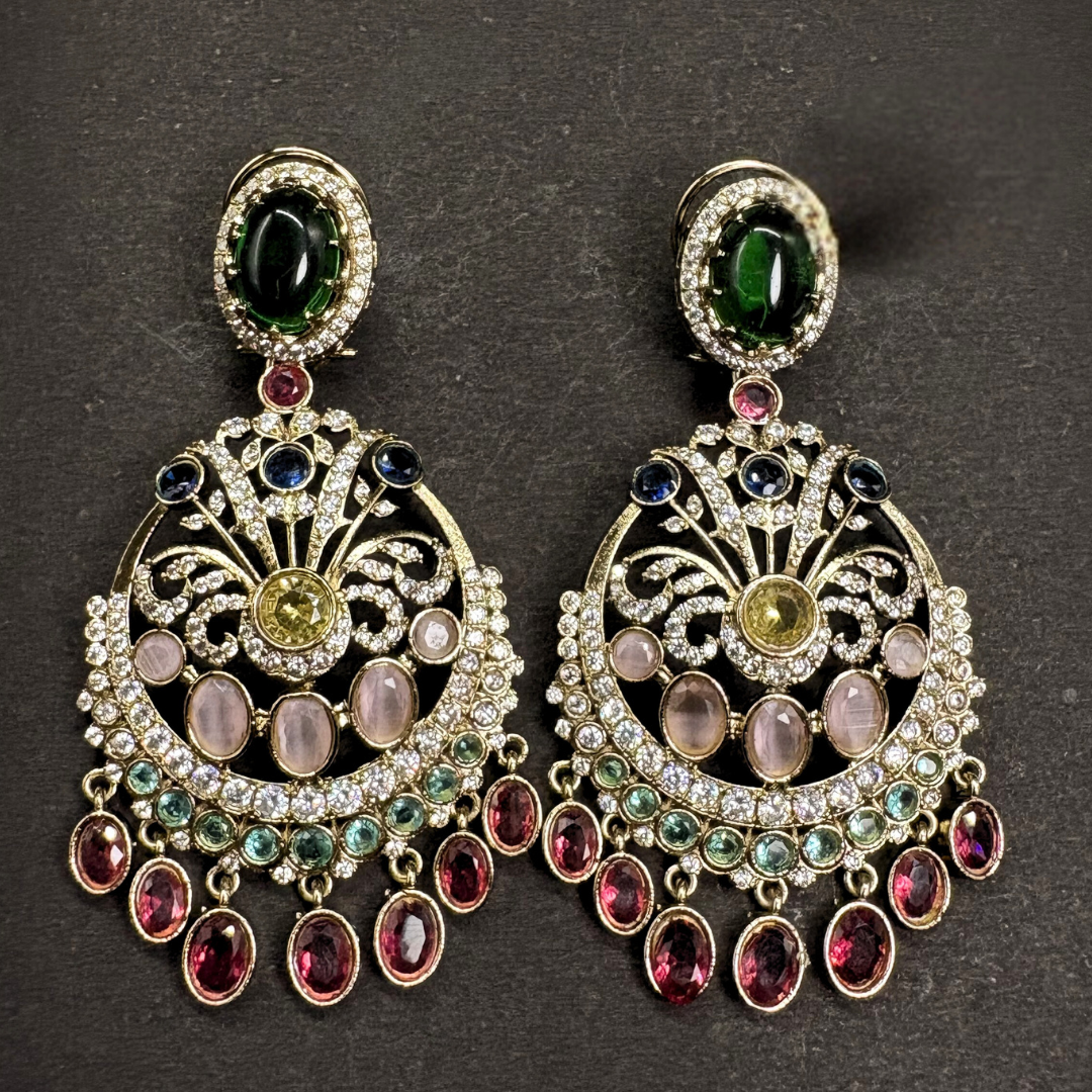 Multicolour Blossom Victorian Chandbalis