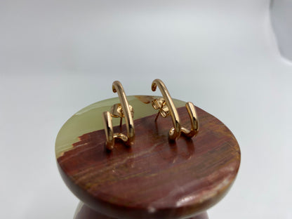 Paper Clip Earrings Gold