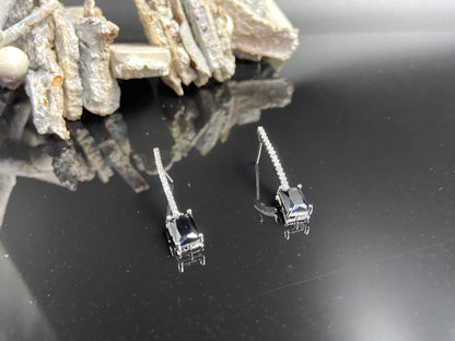 Sleek Delicate String with Black Rectangle Black Stones and AD