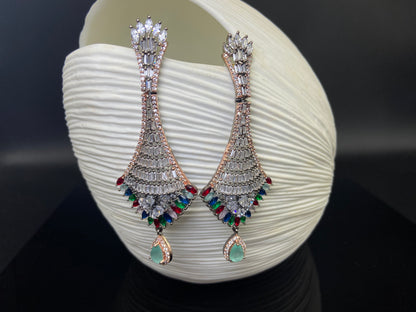 Stunning Multi-Colour Baguette Danglers