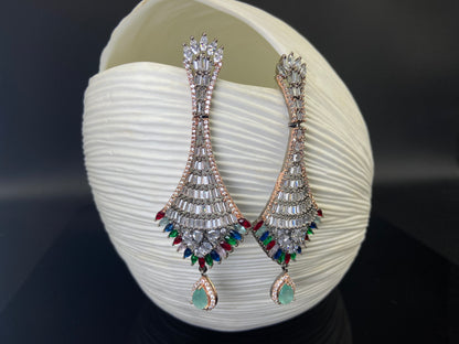 Stunning Multi-Colour Baguette Danglers