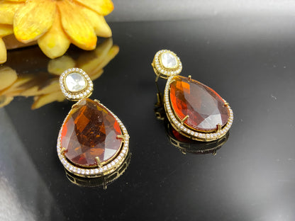 Stylish Polki Hasli Adorned with Statement Citrine Drops