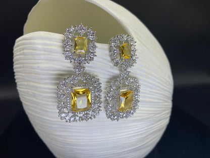 Topaz Square Exquisite Danglers