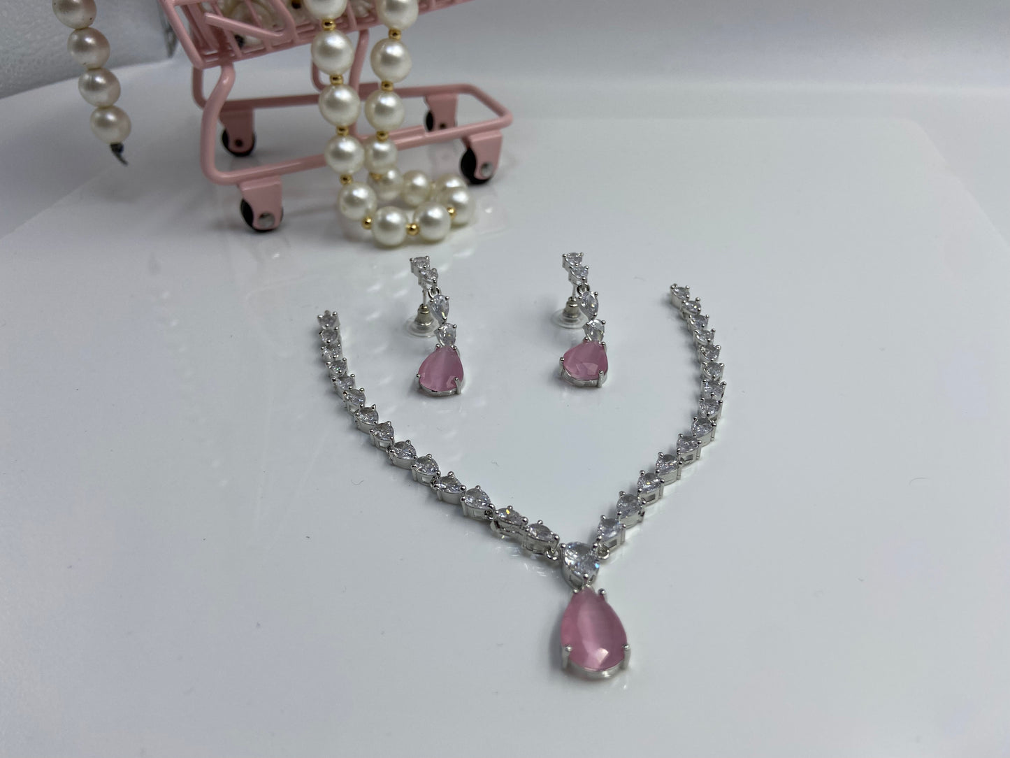 Trendy AD Marquise String with Cute Pink Drop