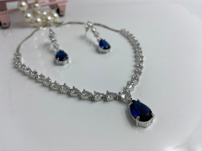 Trendy AD Marquise String with Cute Prussian Blue Drop