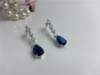 Trendy AD Marquise String with Cute Prussian Blue Drop