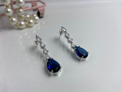 Trendy AD Marquise String with Cute Prussian Blue Drop