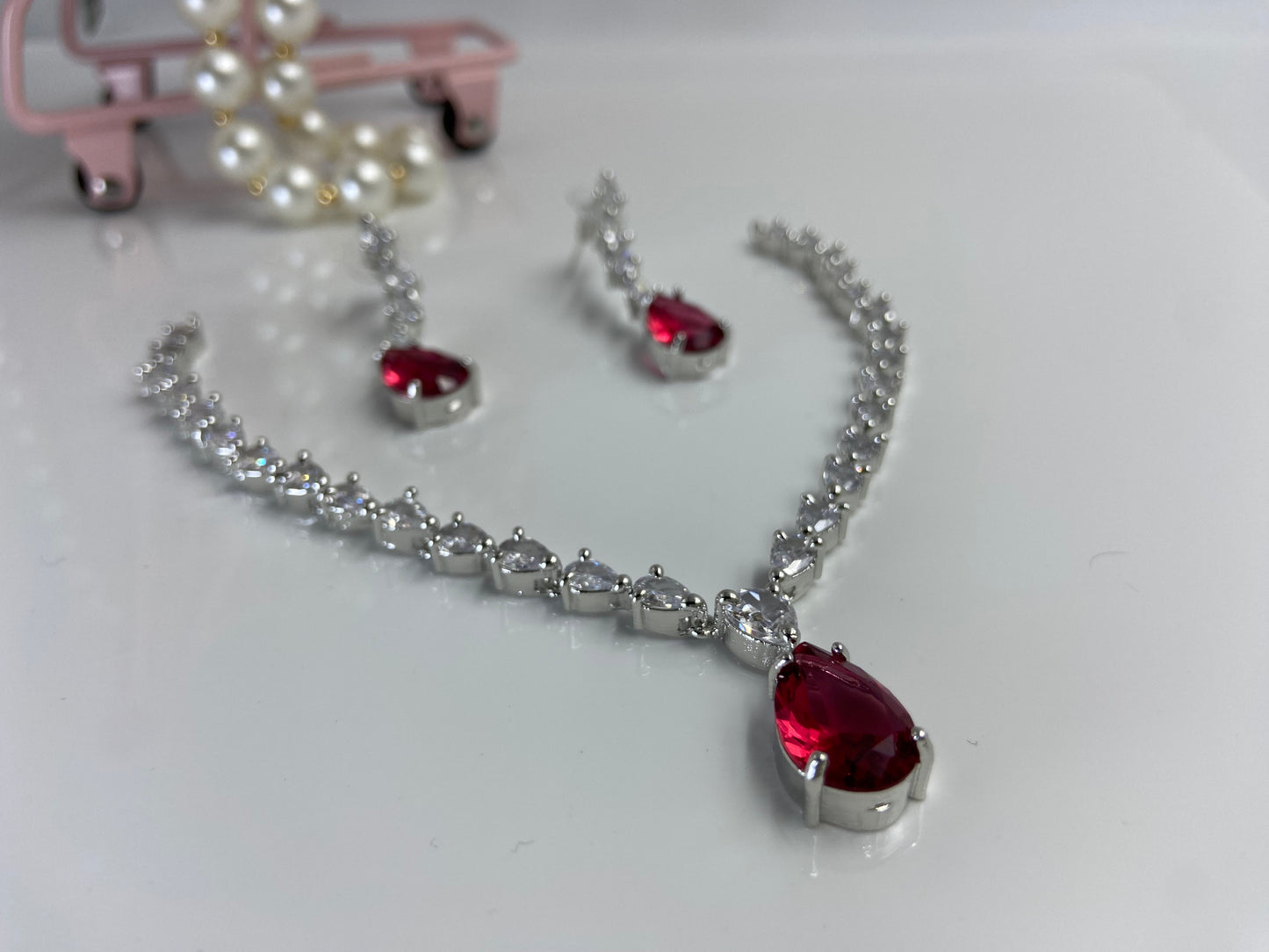 Trendy AD Marquise String with Cute Red Drop
