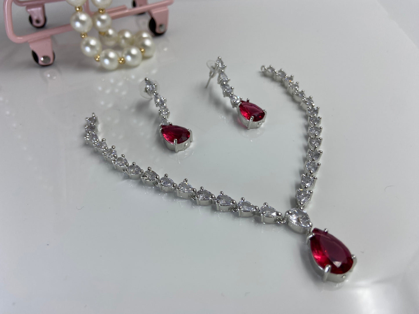 Trendy AD Marquise String with Cute Red Drop