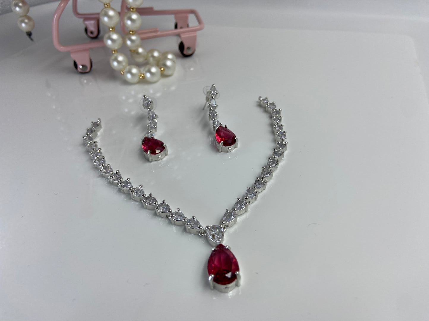 Trendy AD Marquise String with Cute Red Drop