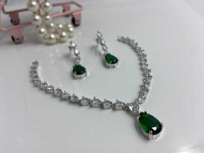 Trendy AD Marquise String with Emerald Green Drop