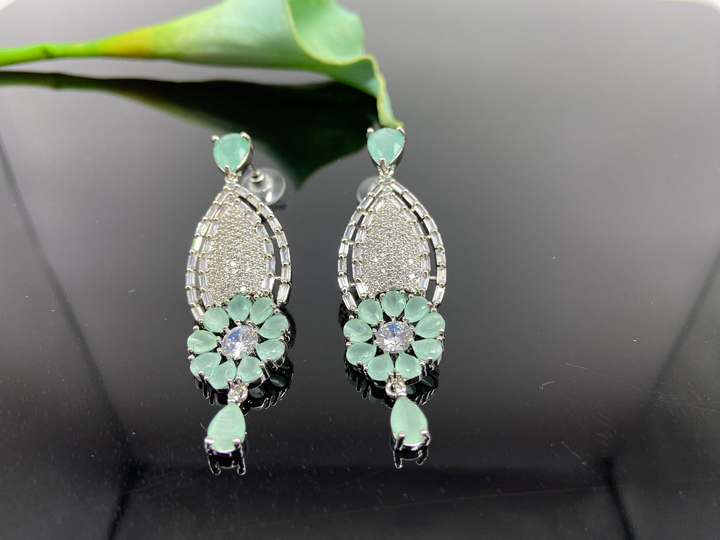 Unique AD Danglers with Seafoam Flower
