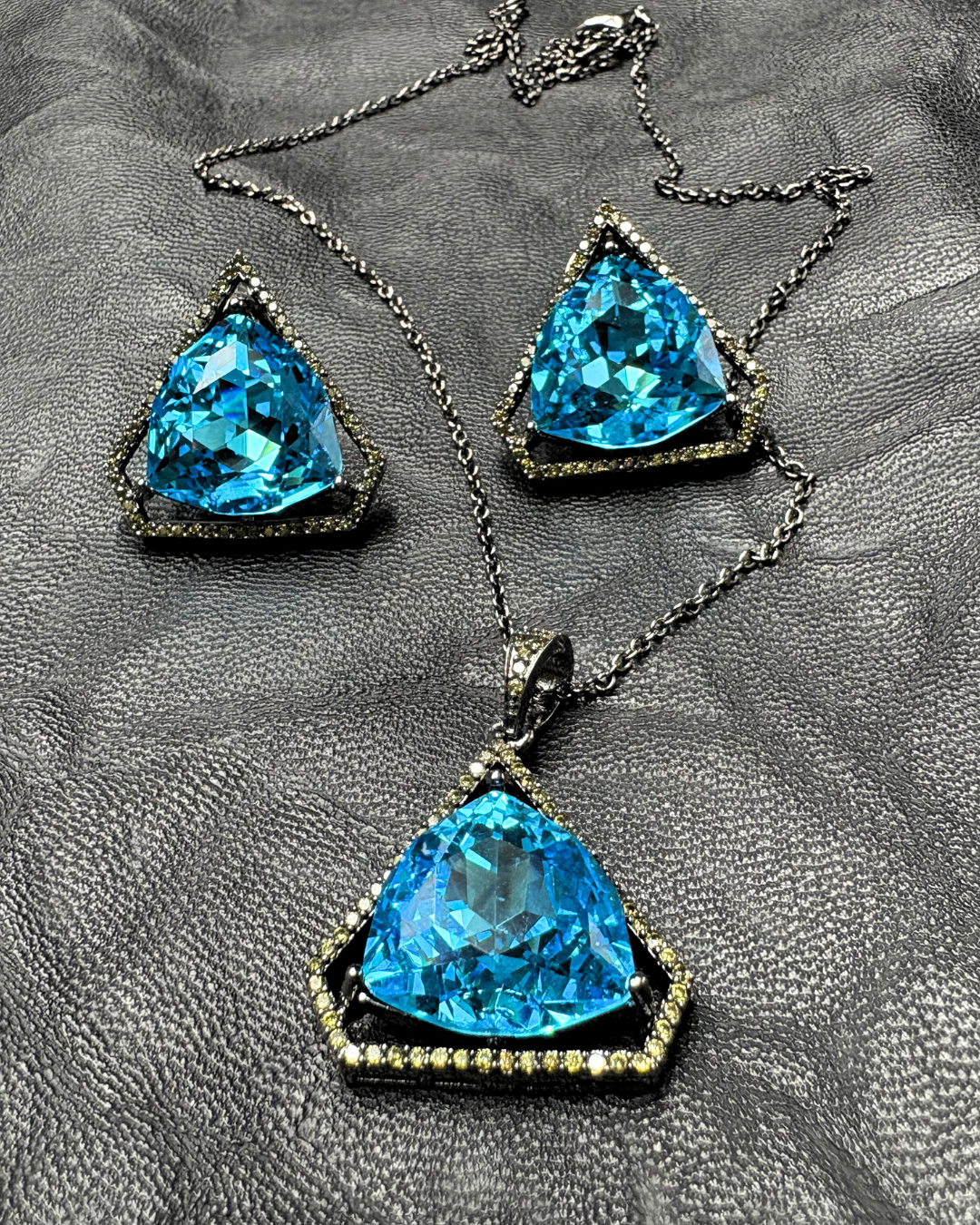 Turquoise Swarovski pendant set