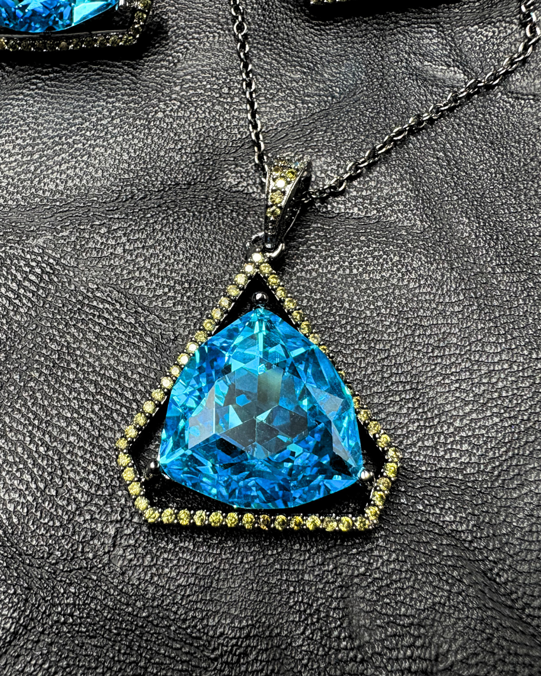 Turquoise Swarovski pendant set