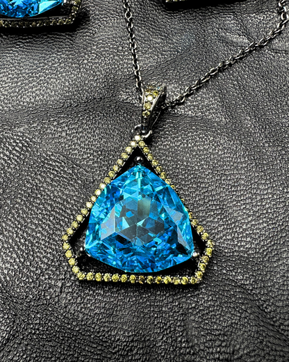 Turquoise Swarovski pendant set