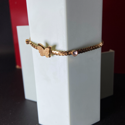 Butterfly with 2 AD Stones Bracelet