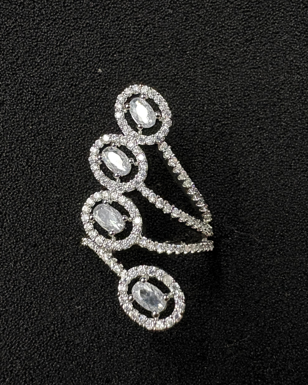 AD Cocktail Ring with 4 Oval Solitaires (adjustable)