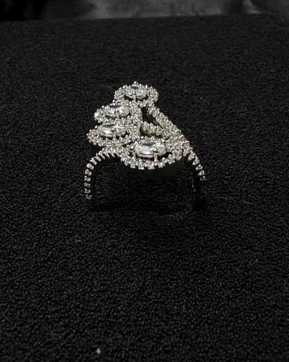 AD Cocktail Ring with 4 Oval Solitaires (adjustable)