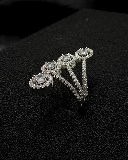 AD Cocktail Ring with 4 Oval Solitaires (adjustable)