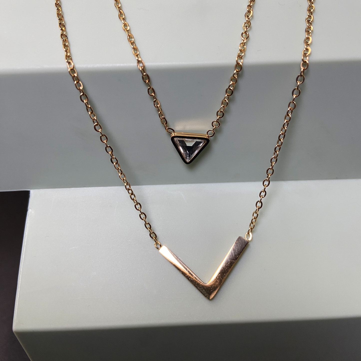 Double Chains with Triangle Stone