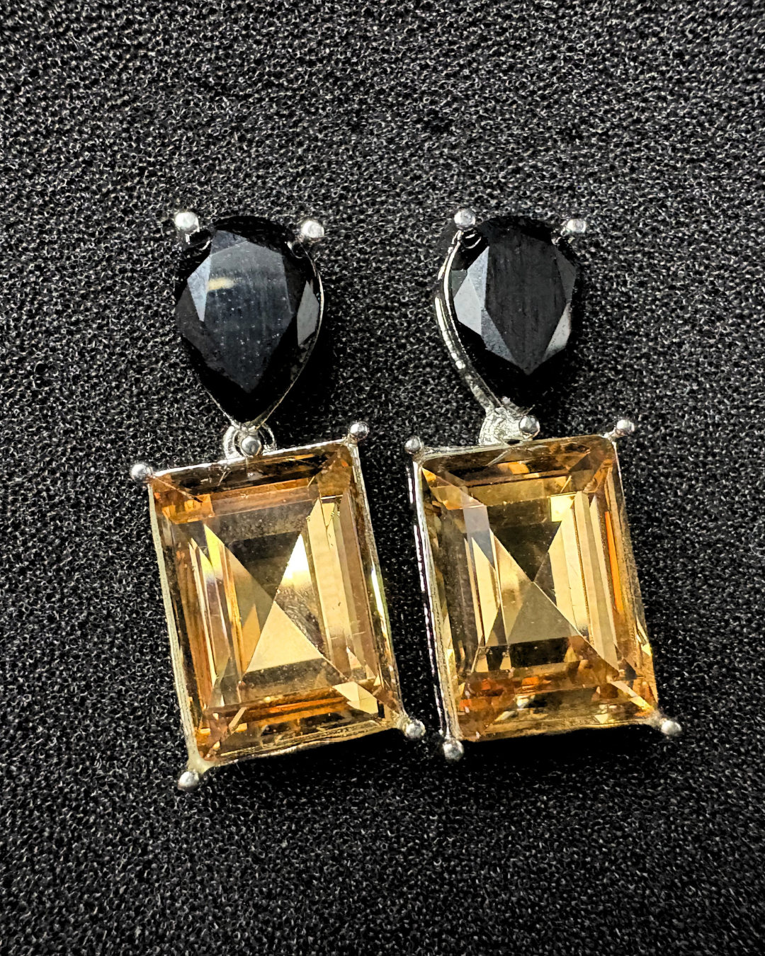 Drop and Rectangle Swarovski Crystal Earrings