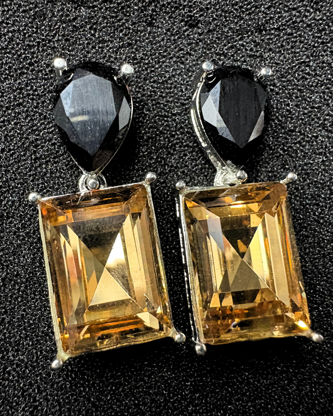 Drop and Rectangle Swarovski Crystal Earrings