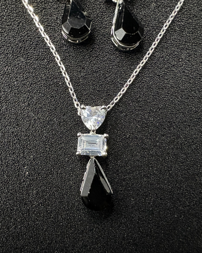 Heart Diamond with Drop Swarovski pendant set