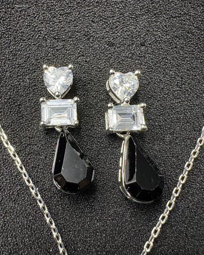 Heart Diamond with Drop Swarovski pendant set