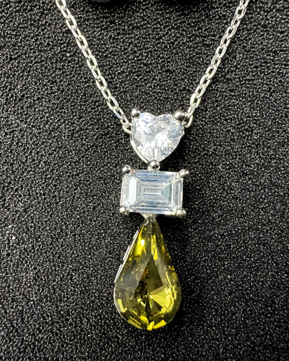 Heart Diamond with Drop Swarovski pendant set