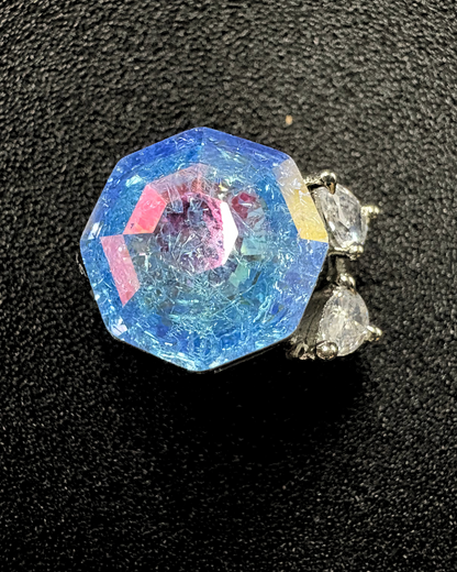 Beautiful Octagon Swarovski Crystal Ring with Marquise (adjustable)