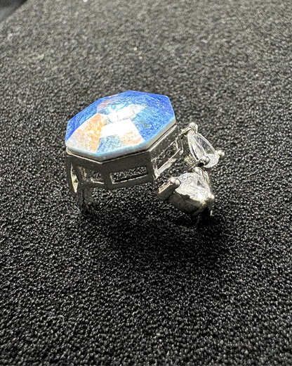 Beautiful Octagon Swarovski Crystal Ring with Marquise (adjustable)