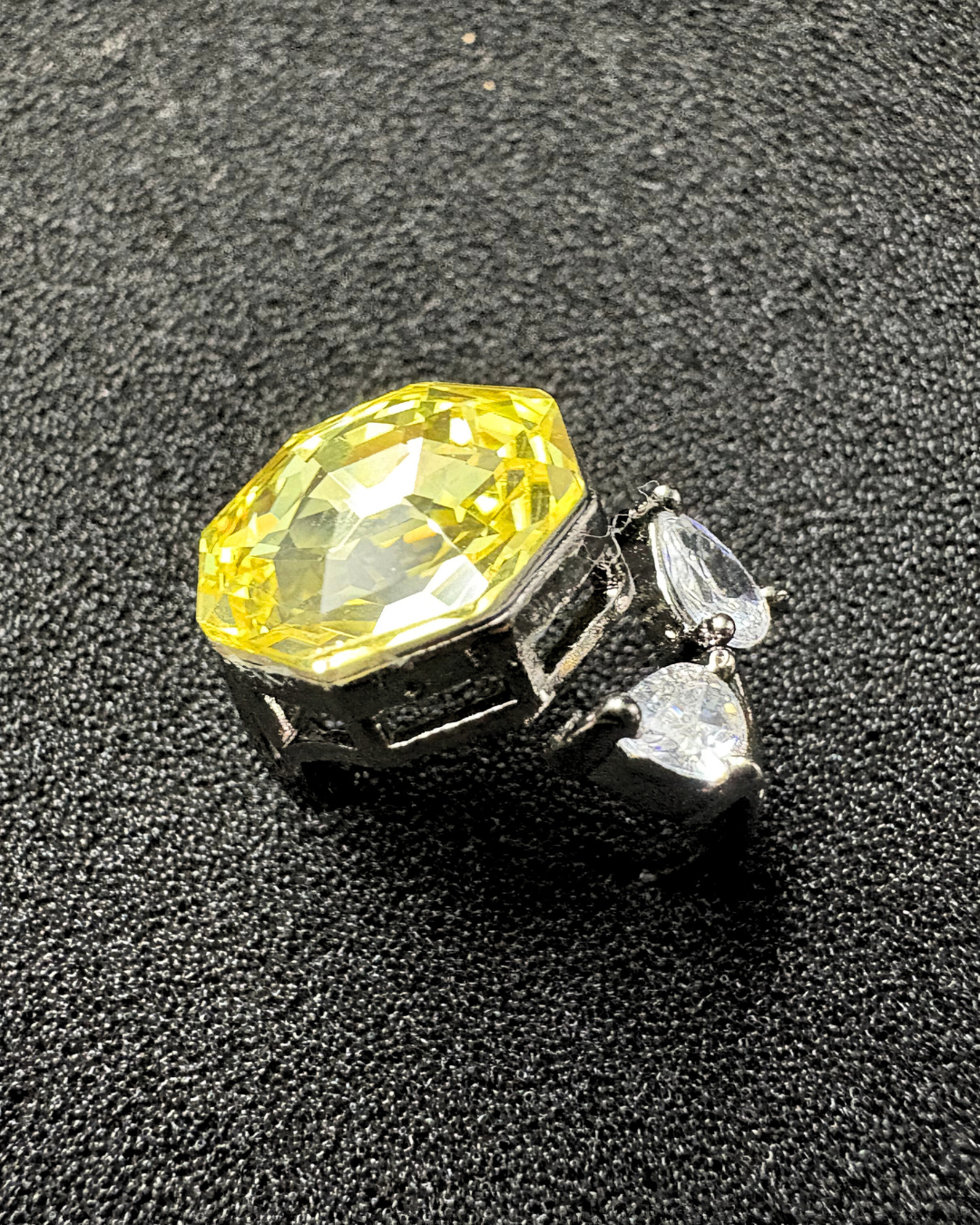 Beautiful Octagon Swarovski Crystal Ring with Marquise (adjustable)