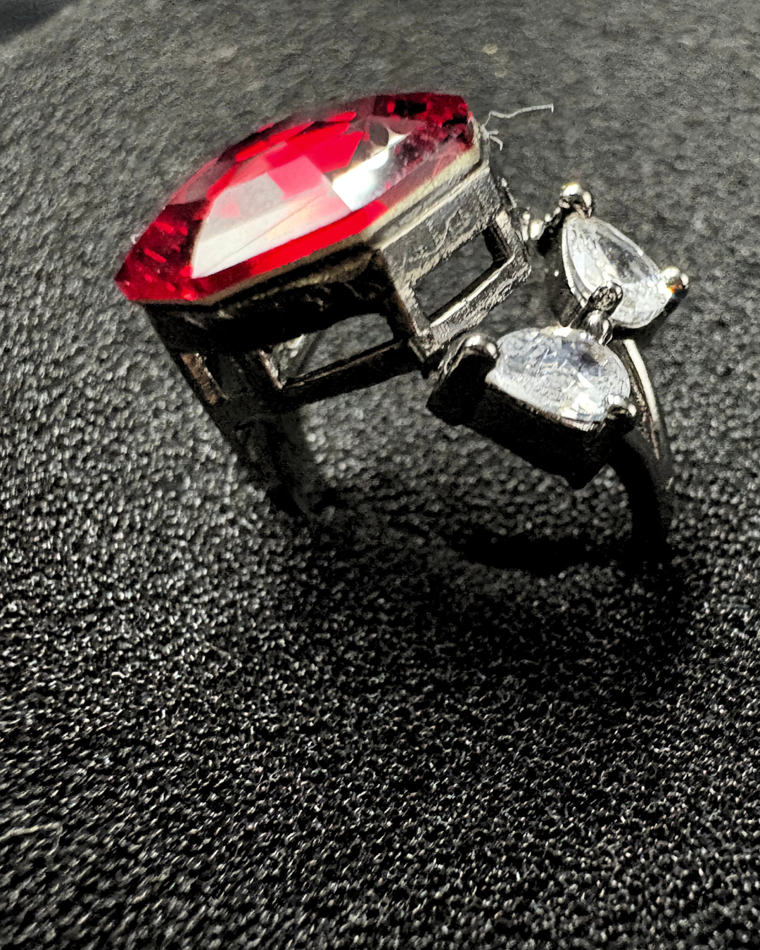 Beautiful Octagon Swarovski Crystal Ring with Marquise (adjustable)