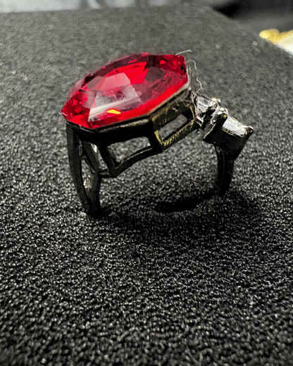 Beautiful Octagon Swarovski Crystal Ring with Marquise (adjustable)