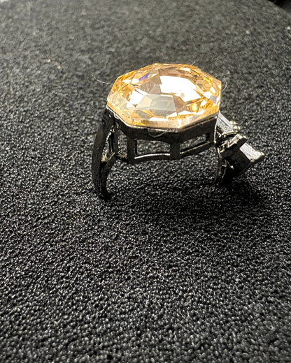 Beautiful Octagon Swarovski Crystal Ring with Marquise (adjustable)