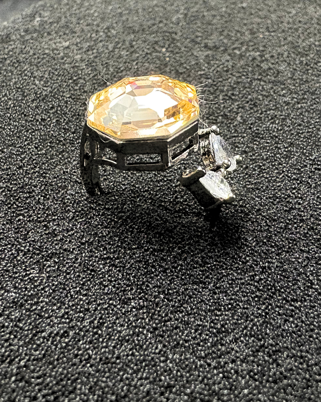 Beautiful Octagon Swarovski Crystal Ring with Marquise (adjustable)