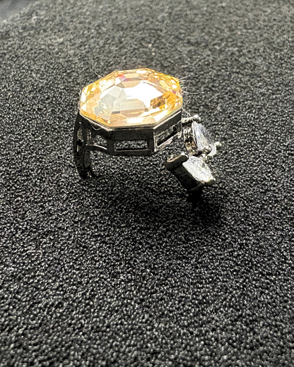 Beautiful Octagon Swarovski Crystal Ring with Marquise (adjustable)