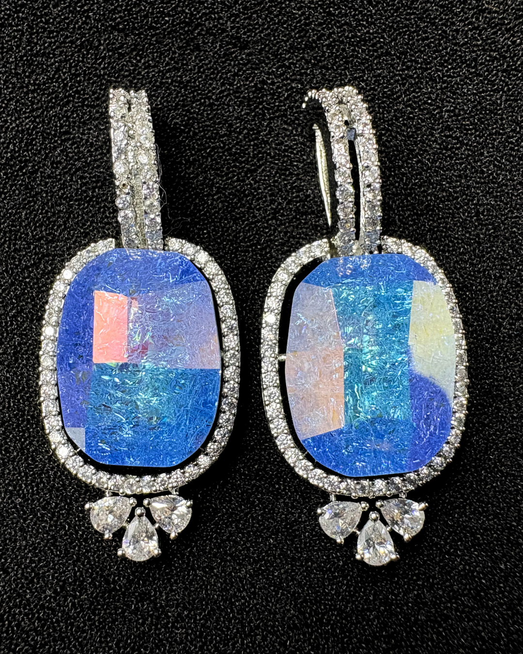 Dual tone Swarovski Crystal and AD Earrings