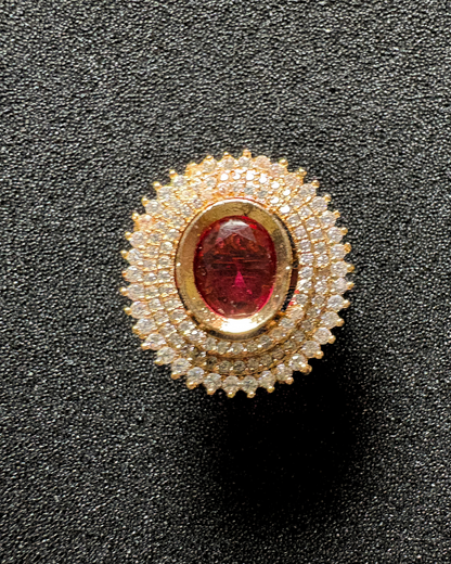 3 AD Halo with Gemstone Centerpiece (adjustable)