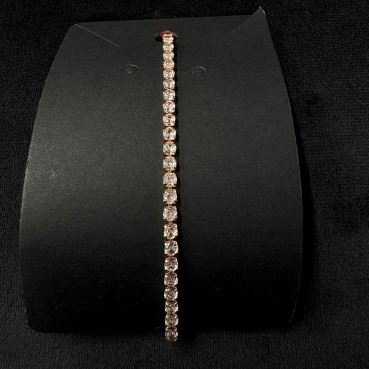 Round CZ Tennis Bracelet Rose Gold