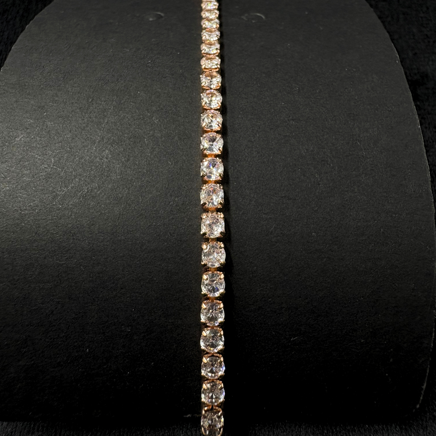 Round CZ Tennis Bracelet Rose Gold