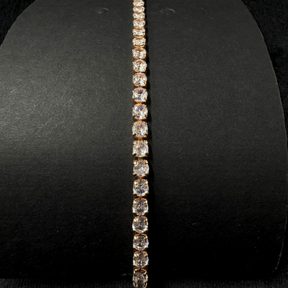 Round CZ Tennis Bracelet Rose Gold