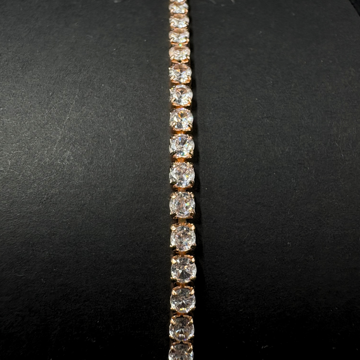 Round CZ Tennis Bracelet Rose Gold