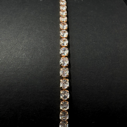Round CZ Tennis Bracelet Rose Gold
