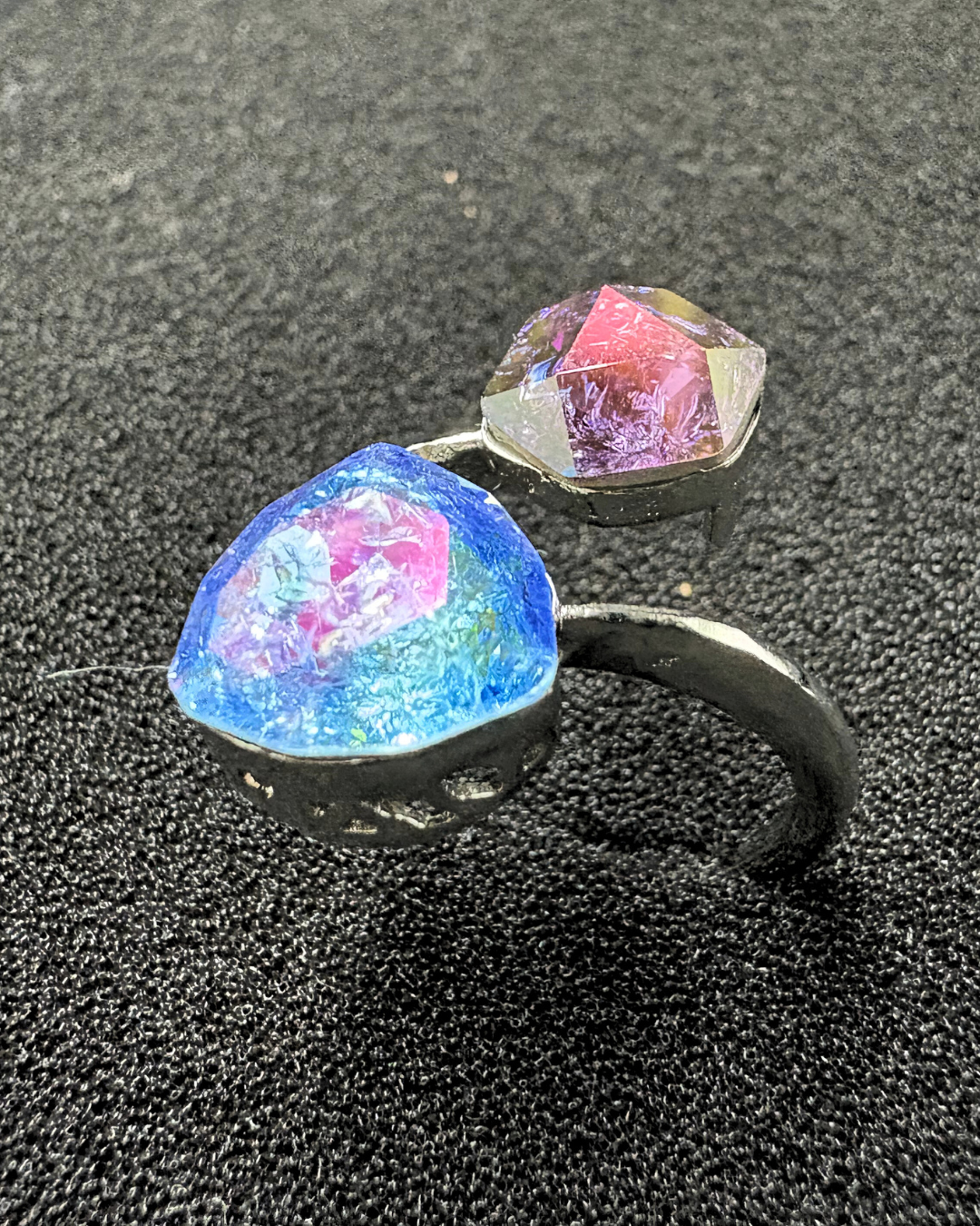 Stylish Double Swarovski Crystal Ring (adjustable)
