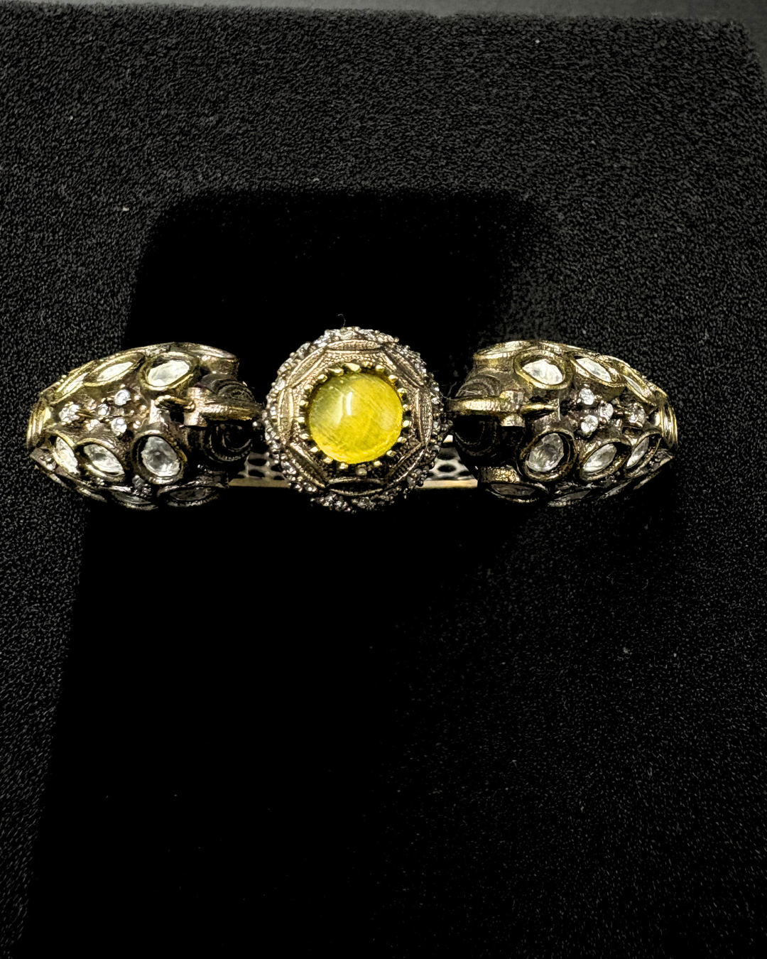 Peacock moissanite Bracelet with Yellow centrepiece